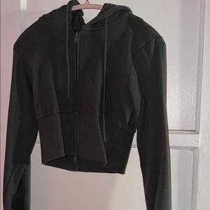 Green Cropped Hoodie